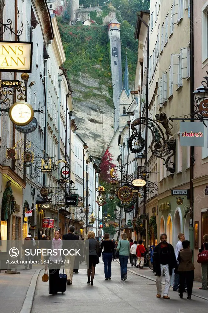 People walking in street, Salzburg, Austria