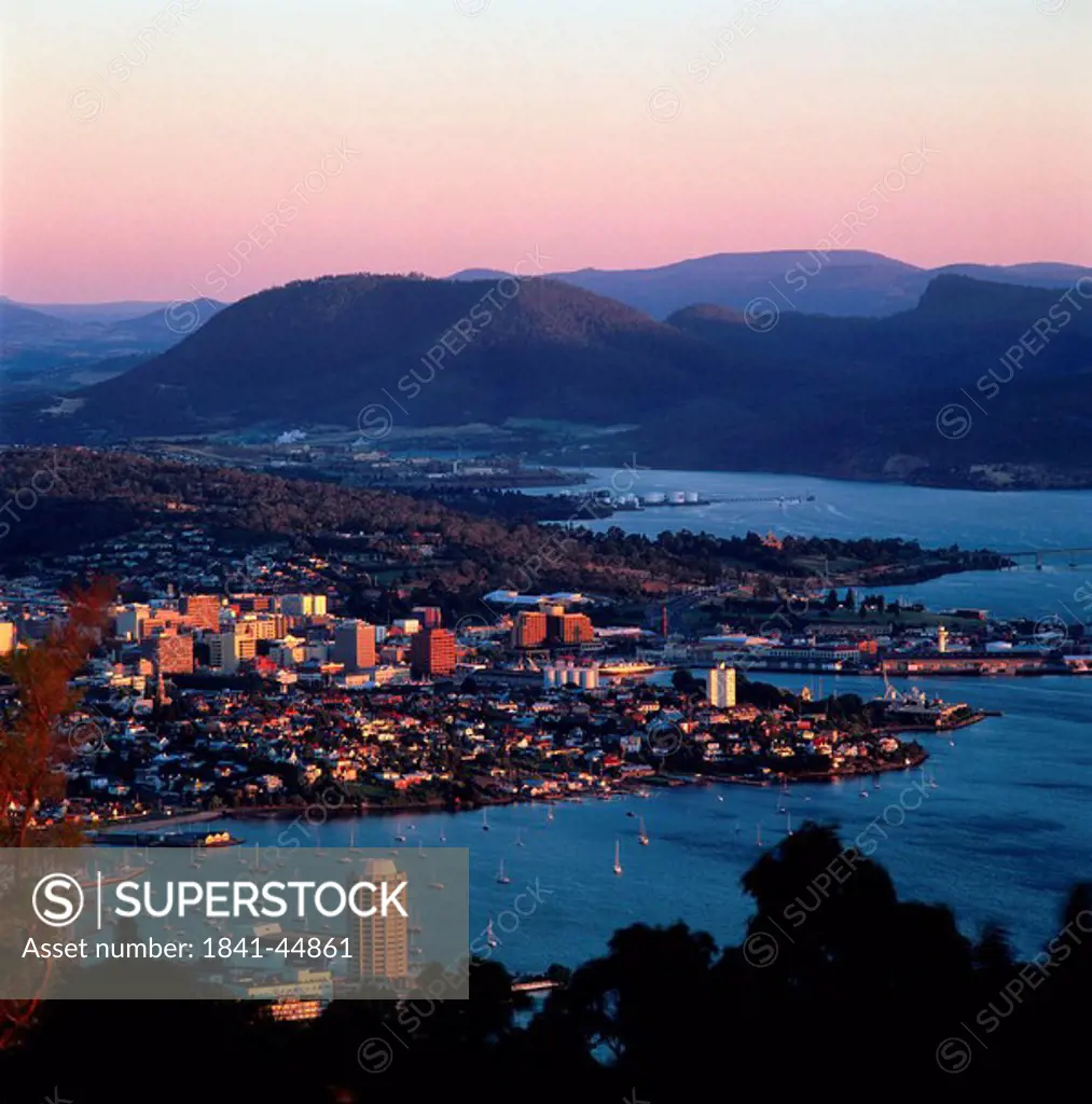City at waterfront, Hobart, Tasmania, Australia