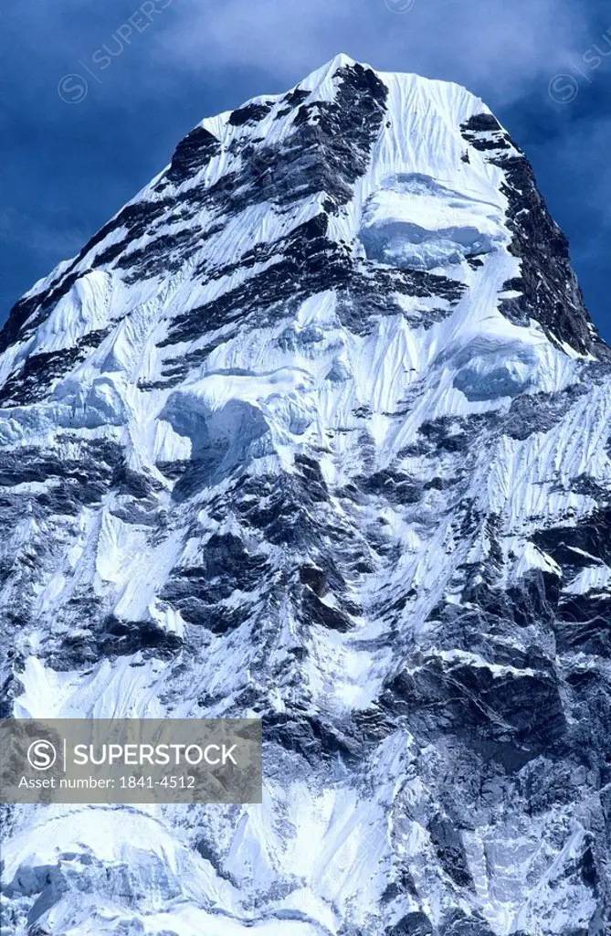 Mountain covered with snow, Ama Dablam, Nepal