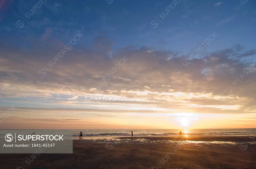 Sunset over beach, Rantum, North Frisian Islands, Schleswig_Holstein, Germany