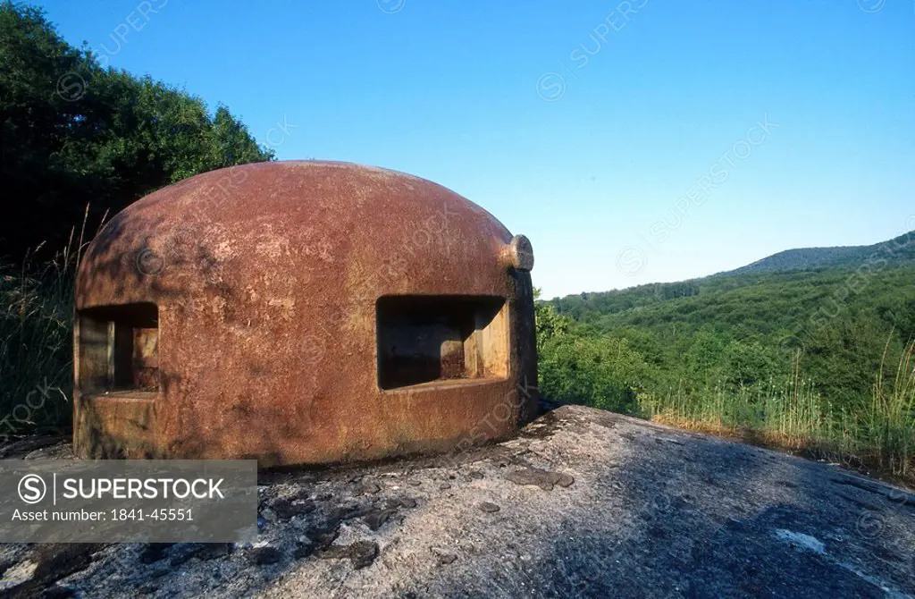 Bunker on stone, La ligne Maginot, Alsace, France