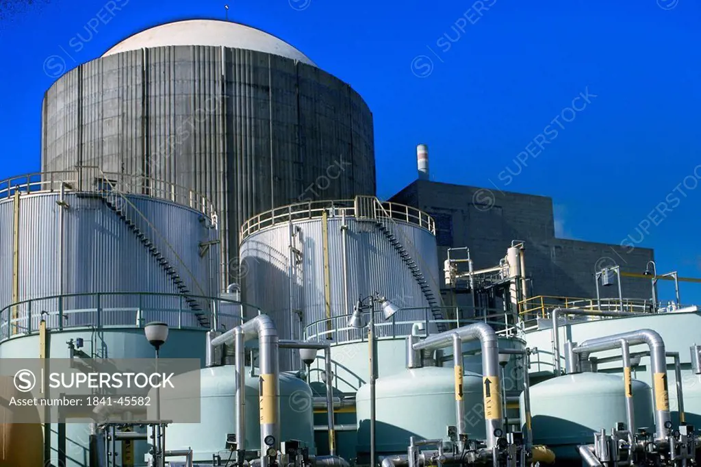 Storage tank at chemical refinery