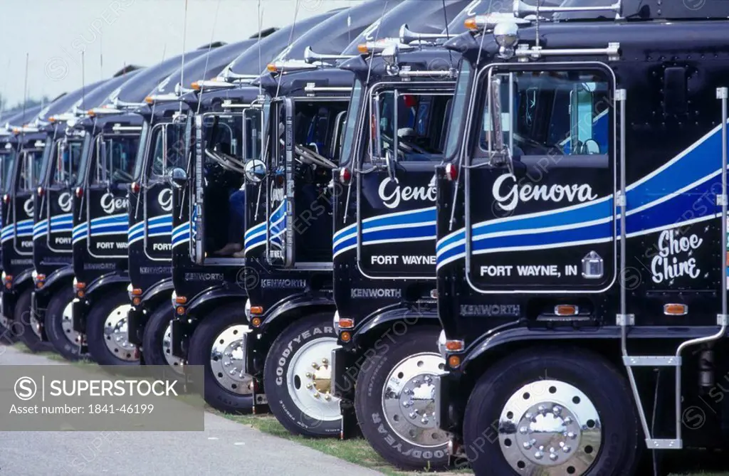 Trucks parked at parking area