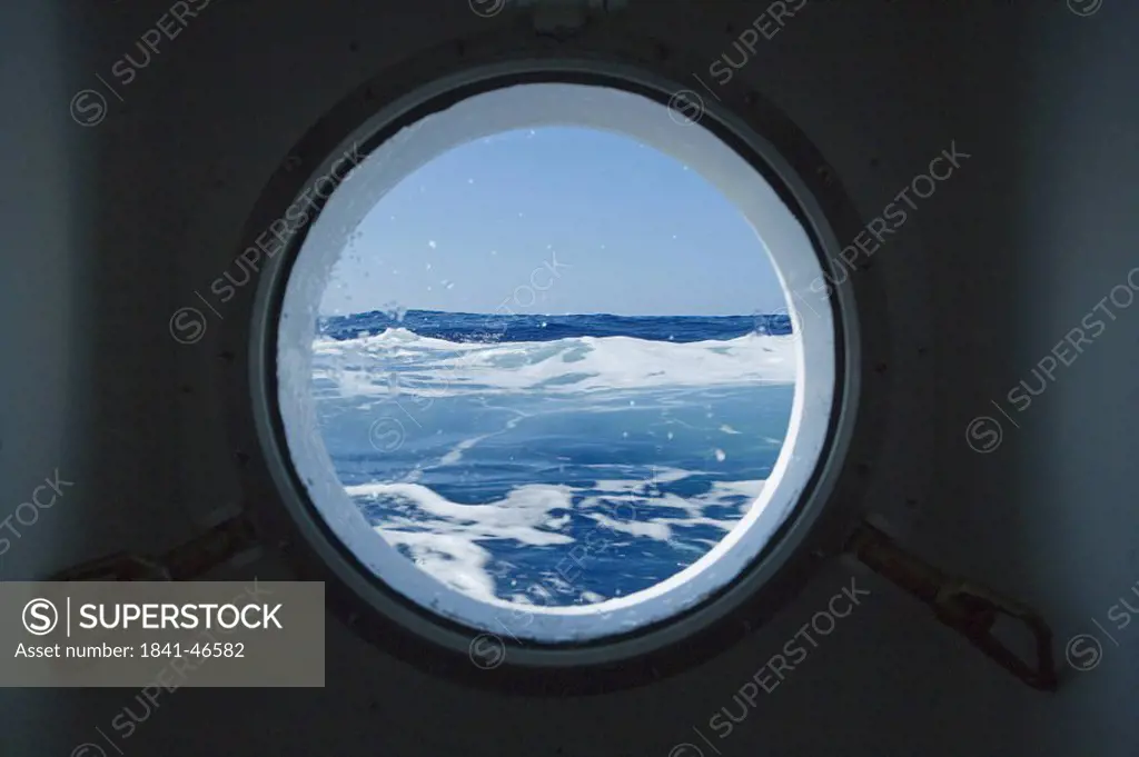 Porthole of an cruise ship on Pacific