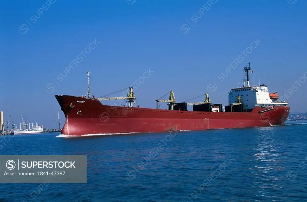 Container ship in sea