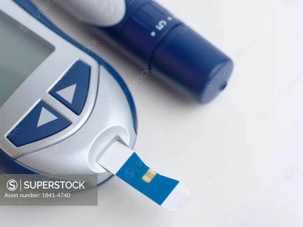Close_up of blood sugar test equipment