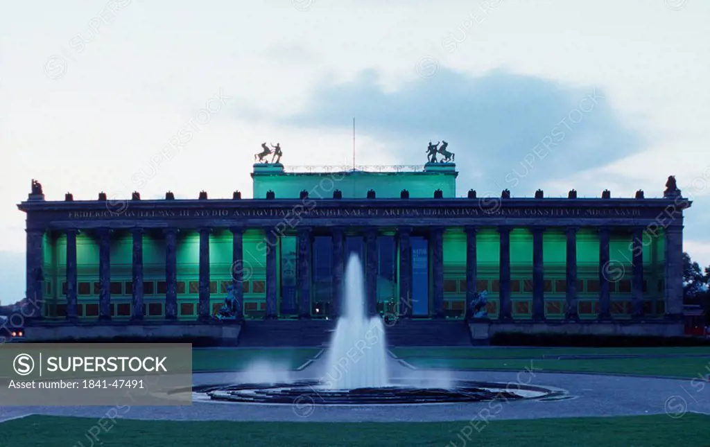 Fountain in front of museum, Altes Museum, Lustgarten, Museum Island, Berlin, Germany