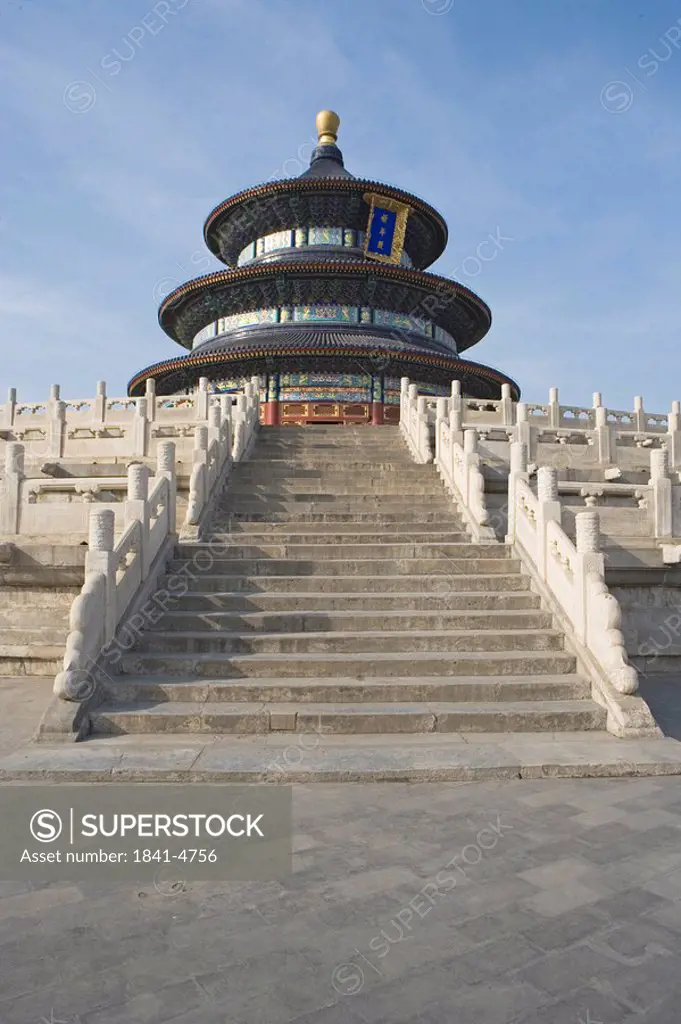 Low angle view of pagoda against sky, Temple Of Heaven, Beijing, China