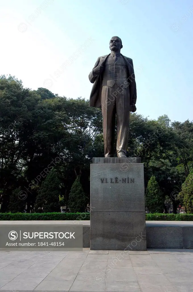 Statue on pedestal, Hanoi, Vietnam