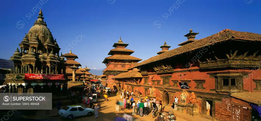 Tourists at temple, Patan, Kathmandu, Nepal