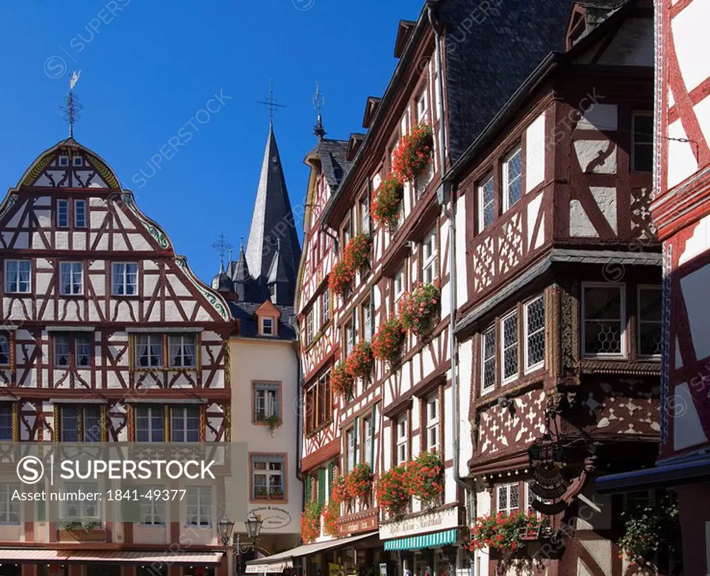 Timber framed houses in row, Germany