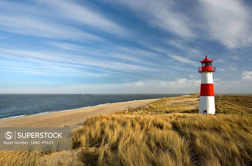 Lighthouse at the North Sea coast, List, Sylt, Germany
