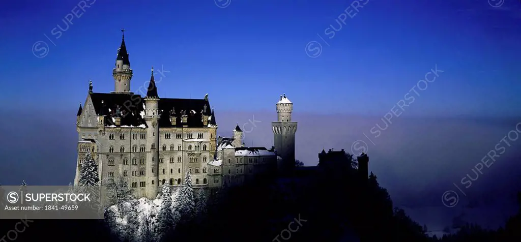 Castle on hill, Schloss Neuschwanstein, Allgau, Bavaria, Germany