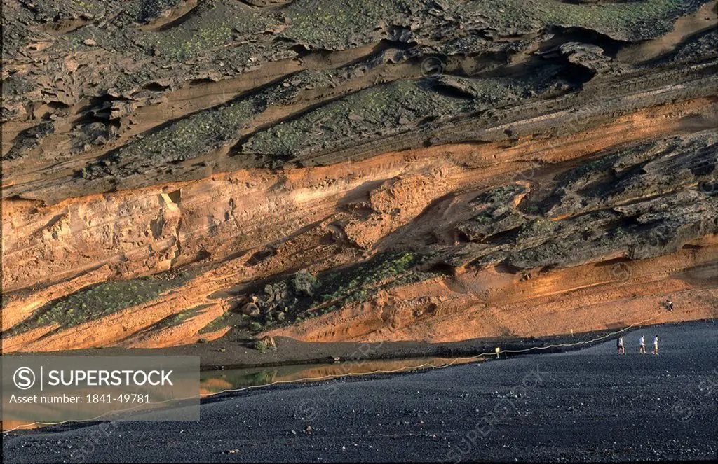 Soil erosion on hillside, Lanzarote, Canary Islands, Spain