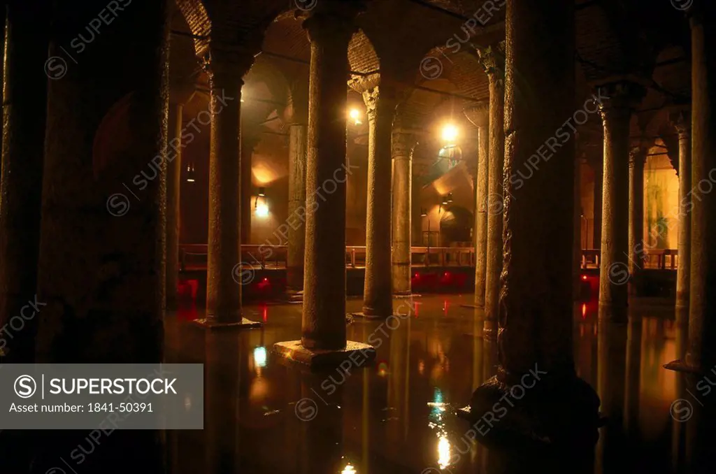 Interiors of cistern, Istanbul, Turkey