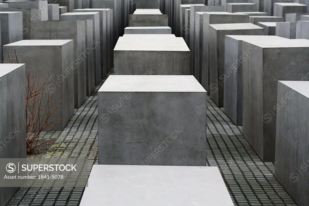 High angle view of concrete blocks, Jewish Museum, Berlin, Germany