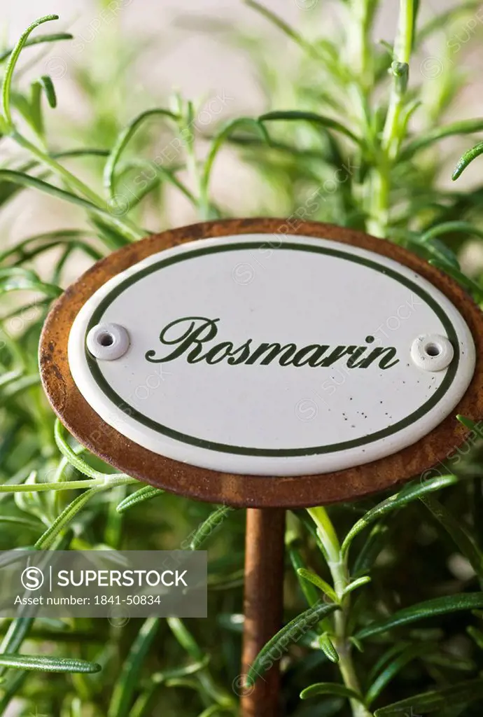 Sign with rosemary