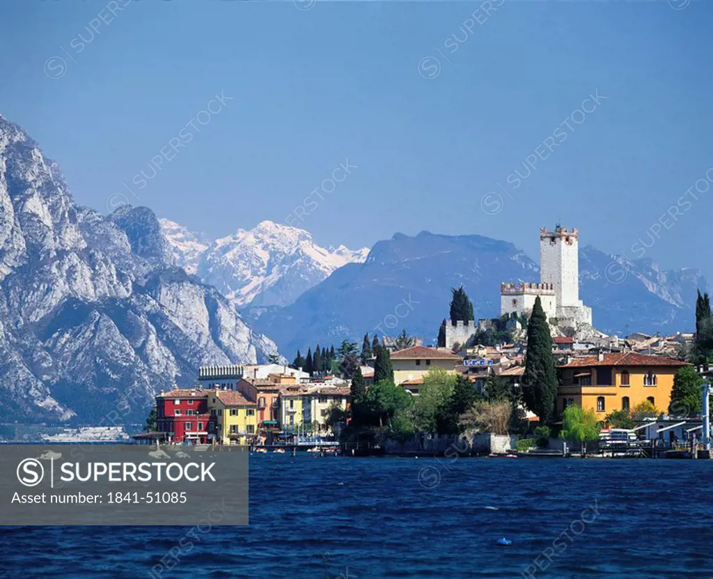 Town at waterfront, Lake Garda, Italy