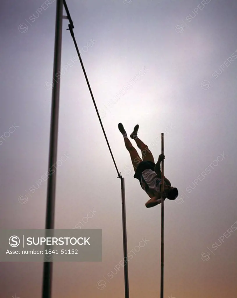 Pole jumper, low angle view