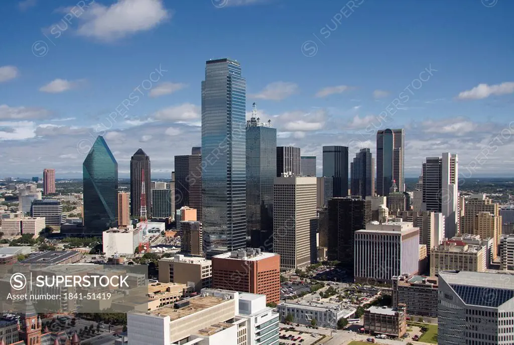 Cityscape of Dallas, USA, high angle view
