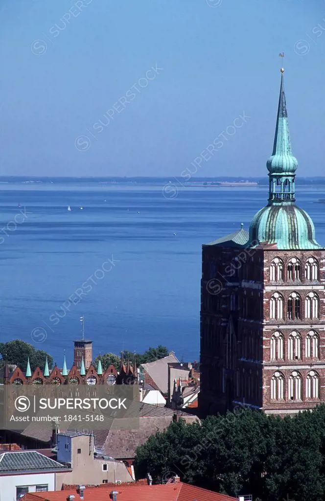 Church at waterfront, Baltic Sea, Mecklenburg_Vorpommern, Germany