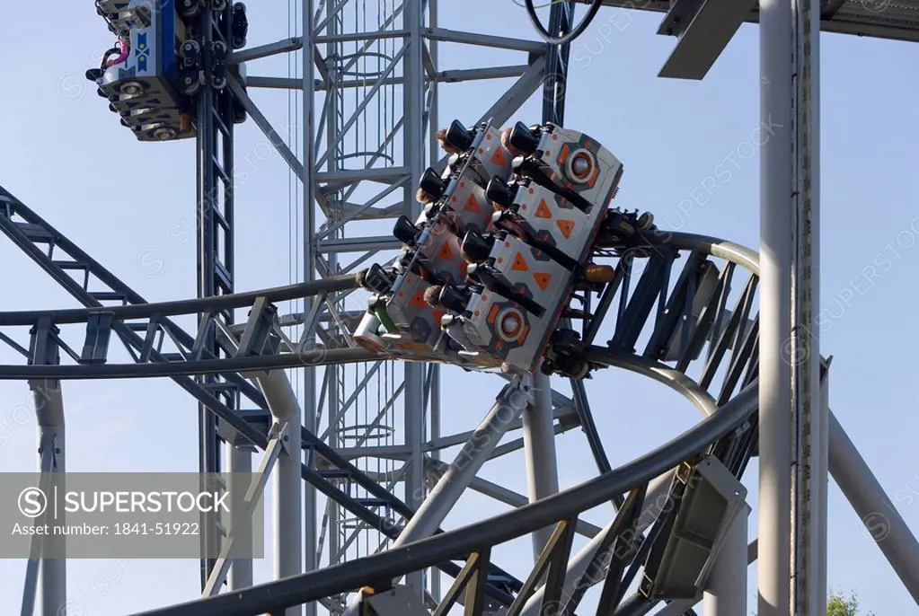 Rollercoaster in the Bobbejaanland theme park, Belgium