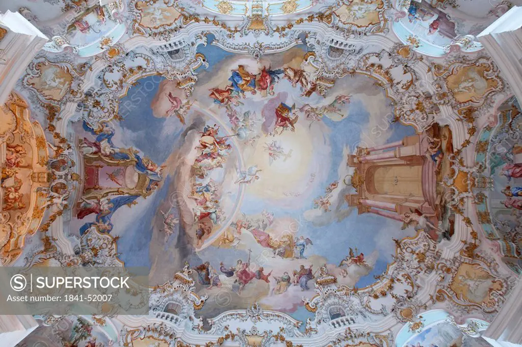 Ceiling fresco of the Wieskirche, Steingaden, Germany, directly below