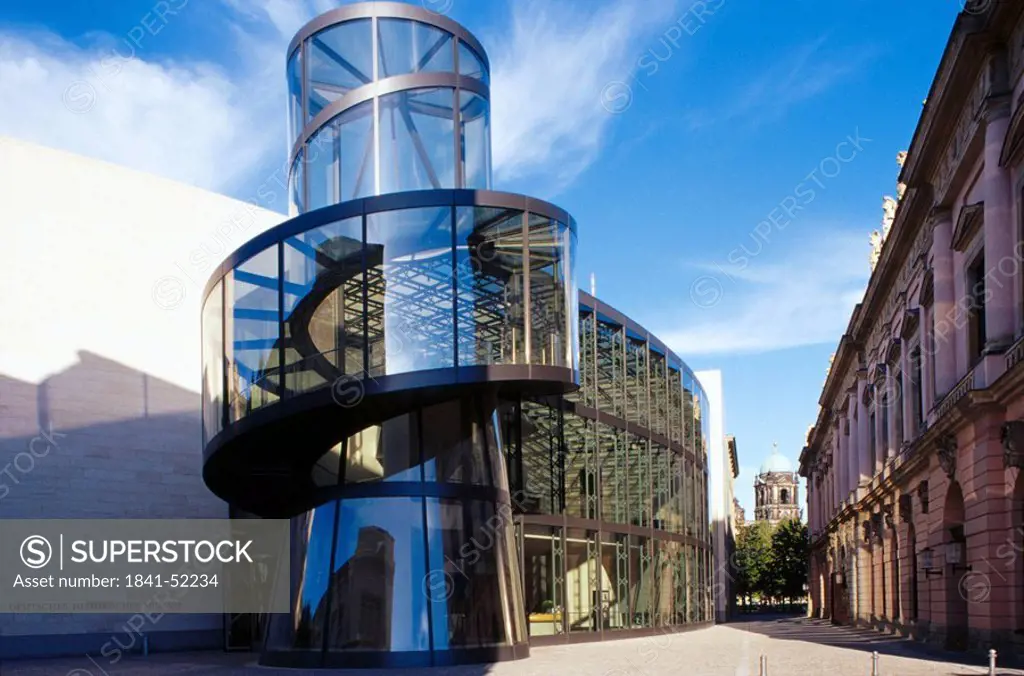 Glass staircase in museum, Deutsches Historisches Museum, Unter Den Linden, Berlin, Germany