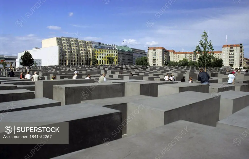Concrete steles at memorial, Holocaust Memorial, Berlin, Germany