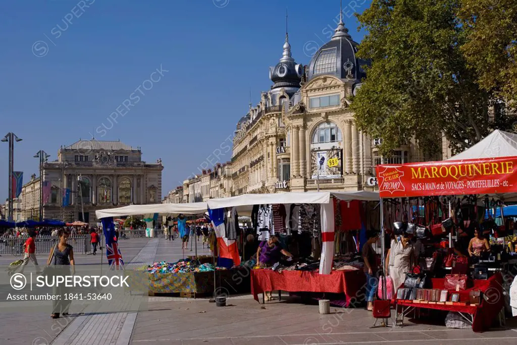 Palace at market place, Place de la Comedie, Montpellier, Herault, Languedoc_Roussillon, France