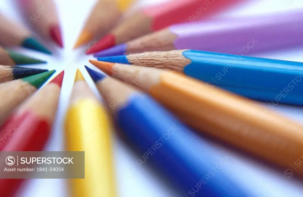 Close_up of colored pencils