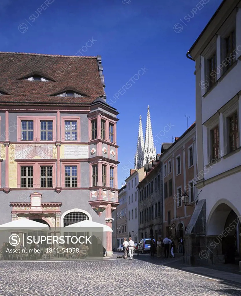 People at submarket, St. Peter´s Church, Goerlitz, Saxony, Germany