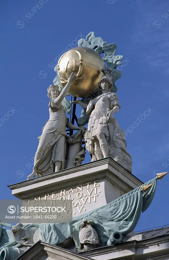 Low angle view of sculpture, Vienna, Austria