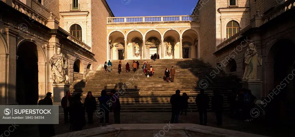 Tourists moving up stairs, Spanische Treppe, Rome, Italy