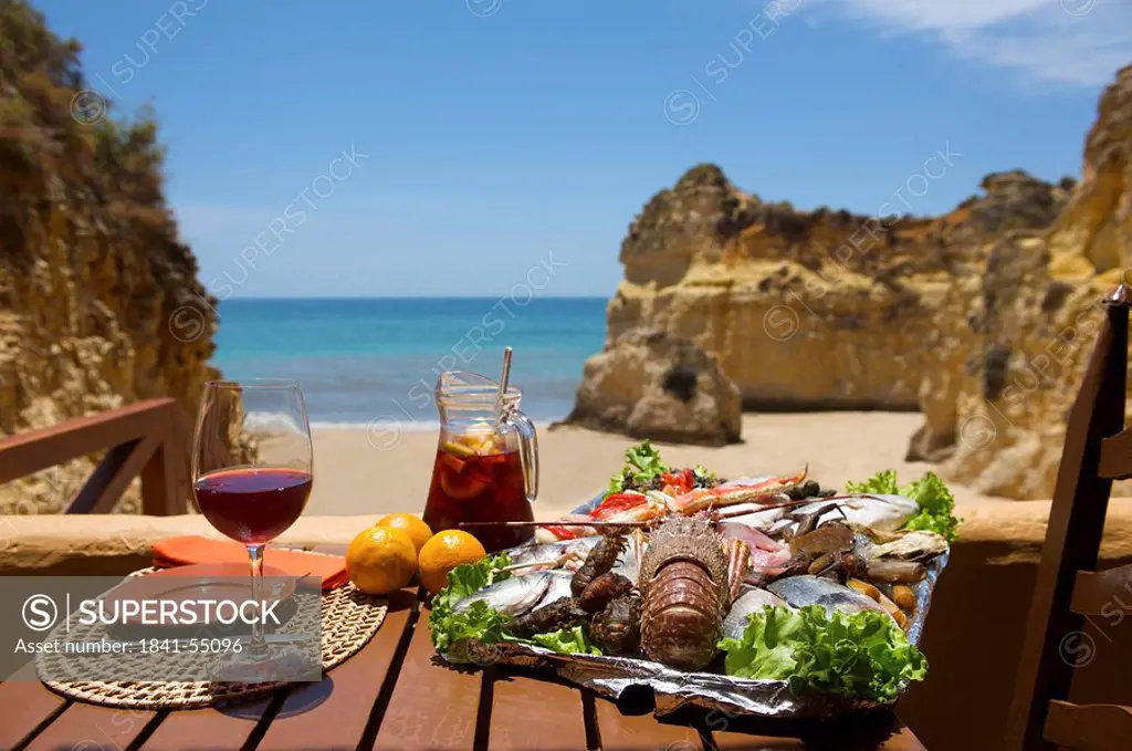 Restaurant, Praia dos Tres Irmaos, Alvor, Algarve, Portugal