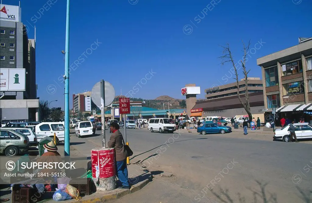 Traffic on road, Kingsway, Maseru, Lesotho