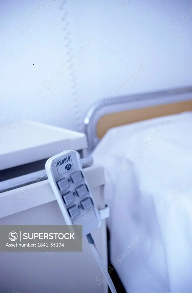 Close_up of push buttons of hospital bed