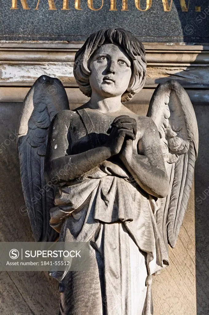 Statue of angel gravestone, Friedrichshain, Friedrichshain_Kreuzberg, Berlin, Germany