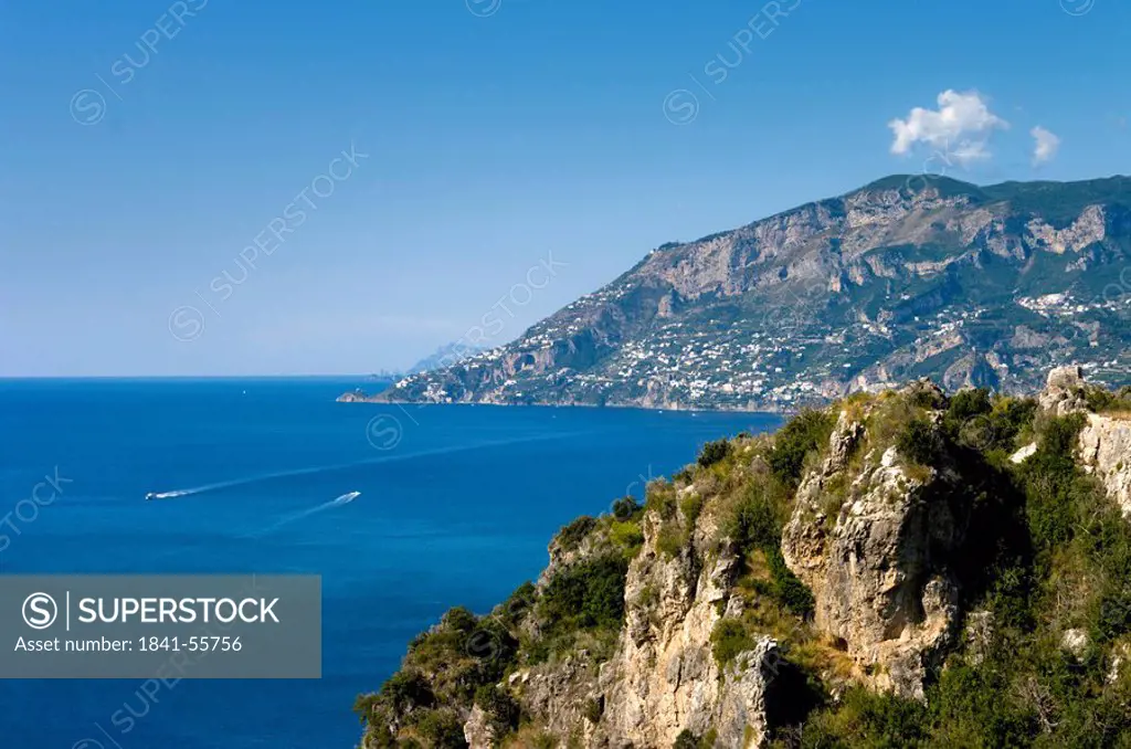 Amalfi coast and Mediterranean Sea, Campania, Italy, Europe