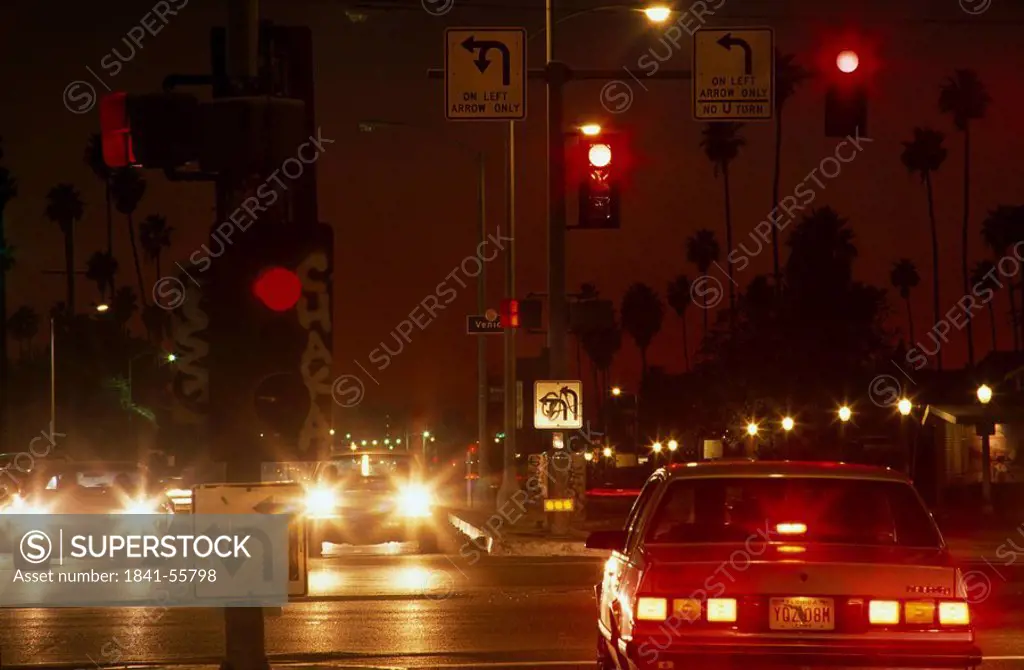 Traffic on road, Los Angeles, California, USA