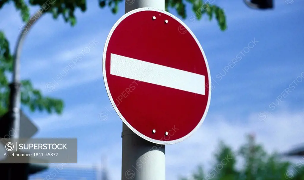 Close_up of no entry sign, Germany, Europe