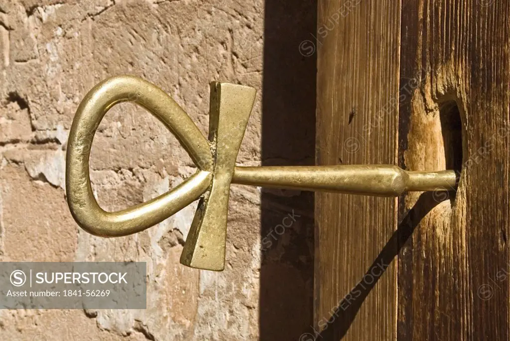 Golden key at the temple of Ramses II, Aswan, Egypt, close_up