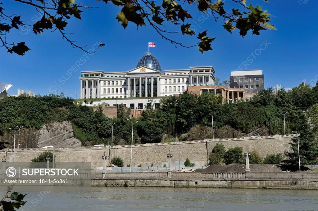 Kura River and presidential palace,Tbilisi, Georgia
