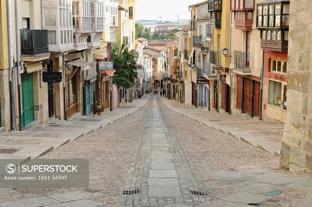 Alley in Zamora, Spain, elevated view