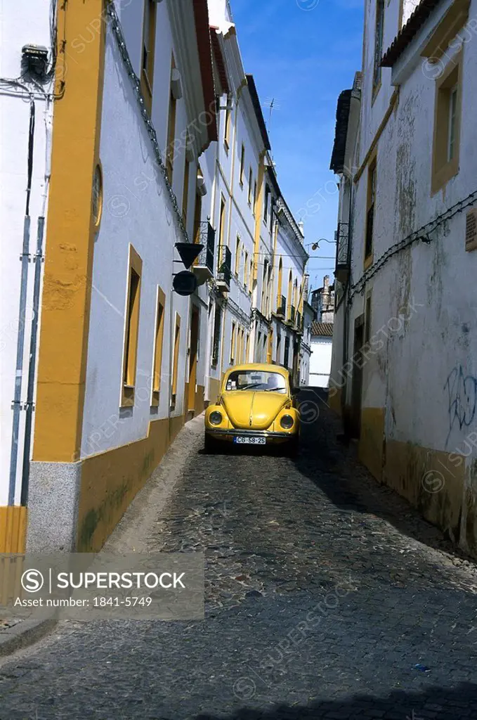 Car passing through street, Evora, Alentejo, Portugal