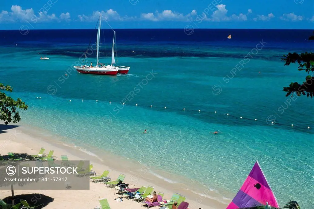 High angle view of a beach, Ocho Rios, Jamaica