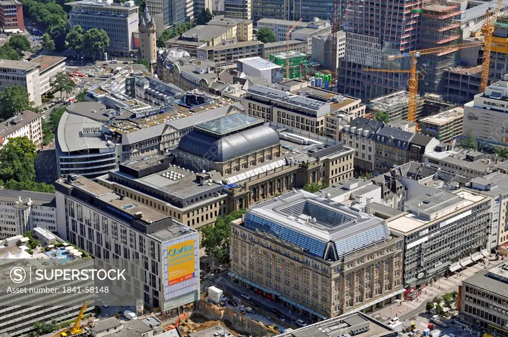View of the Frankfurt Stock Exchange, Frankfurt am Main, Germany, bird´s eye view