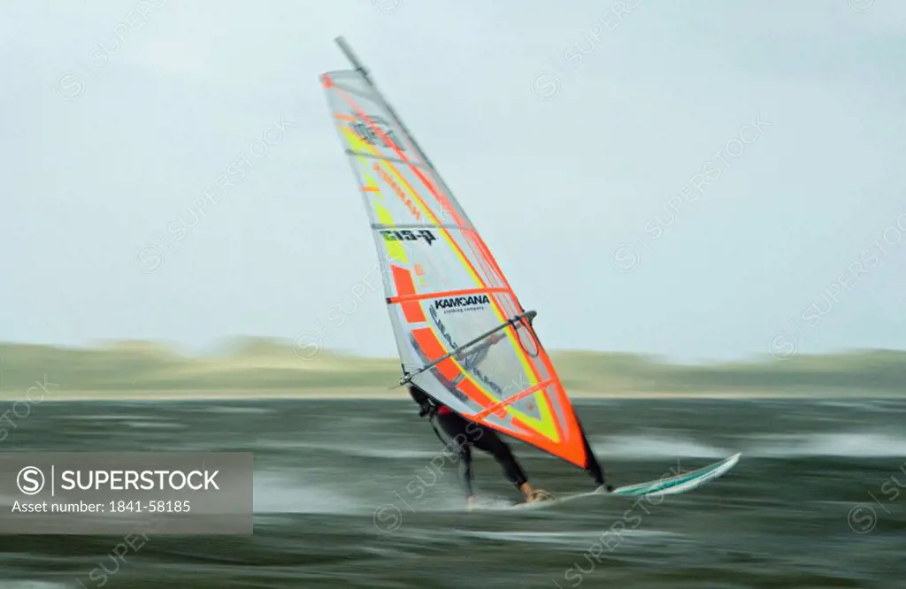 Man windsurfing, List, Sylt, Germany