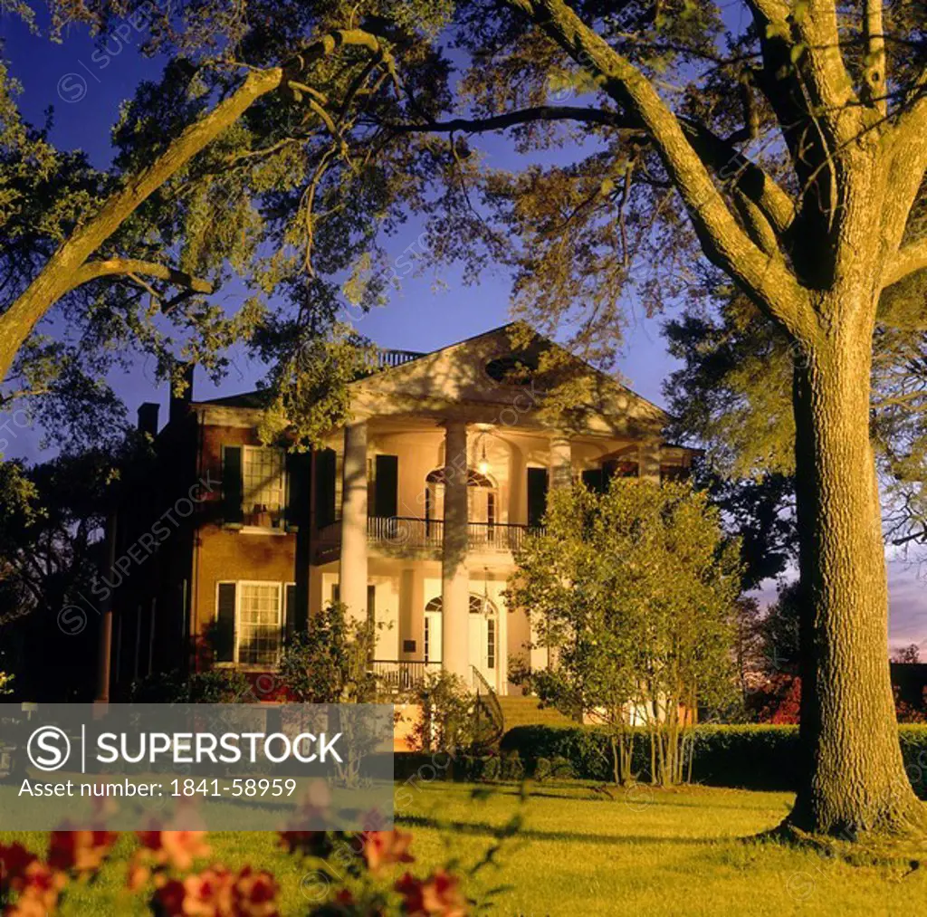 Facade of house, Melrose Estate, Natchez National Historical Park, Natchez, Mississippi, USA