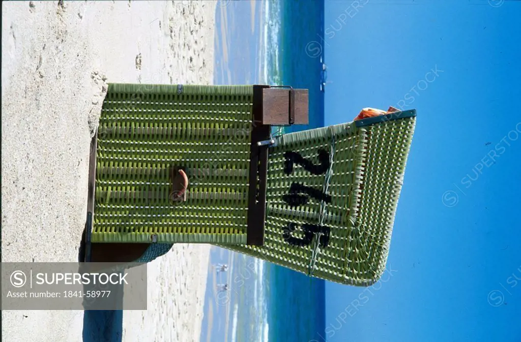 Beach chair on beach, Schleswig_Holstein, Germany, Europe